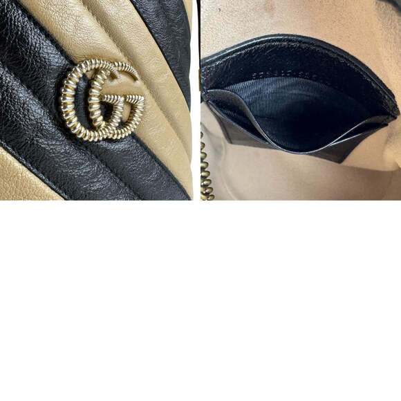 GUCCI Authentic Black Leather GG Marmont Shoulder Bag - Picture 5 of 5